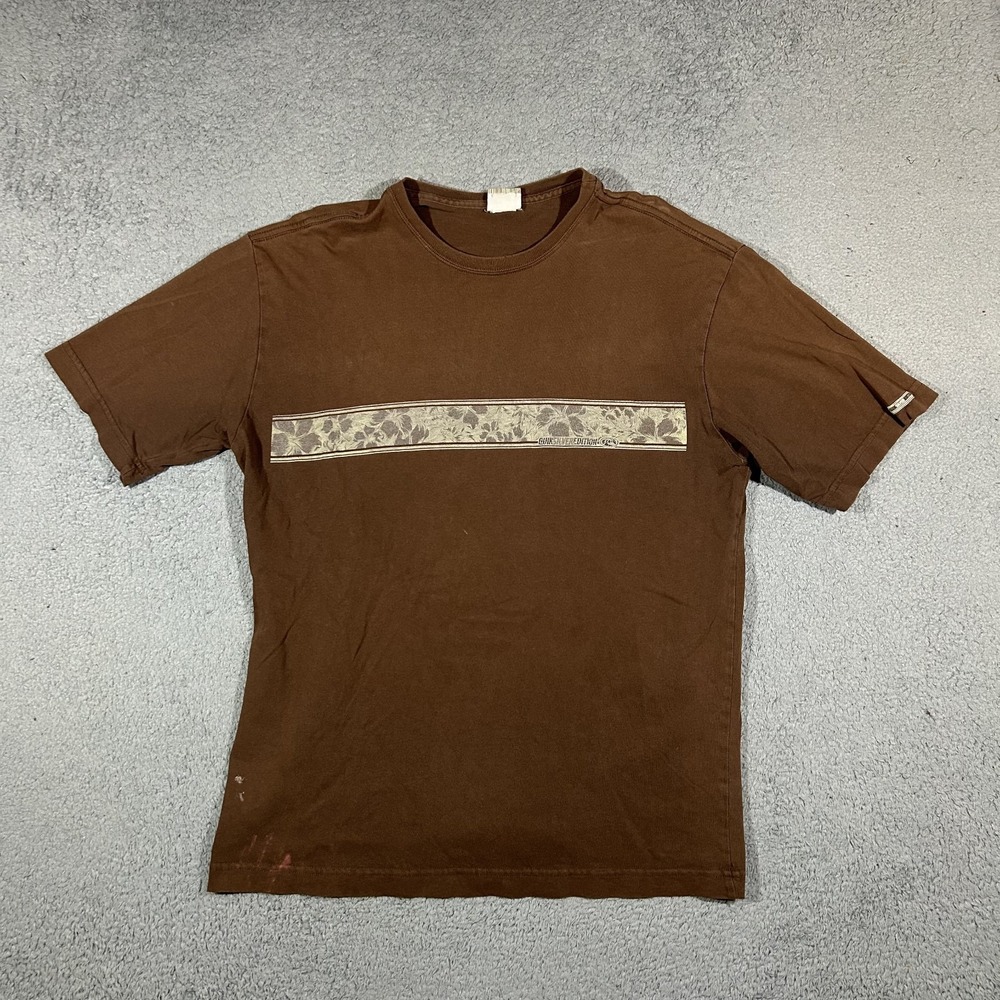 Vintage Quiksilver Edition T-Shirt Mens Large Brown Y2K Tee #3776